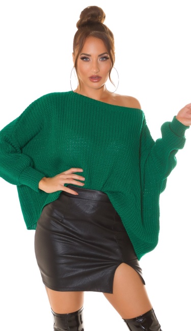 oversized knit jumper Green